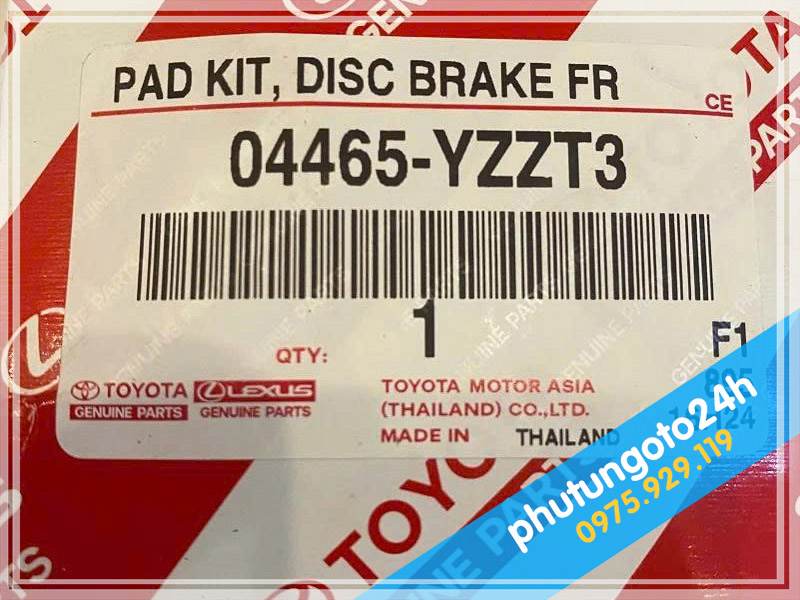 Cung cấp bố thắng trước xe Yaris 1.5 chính hãng Toyota Thailand